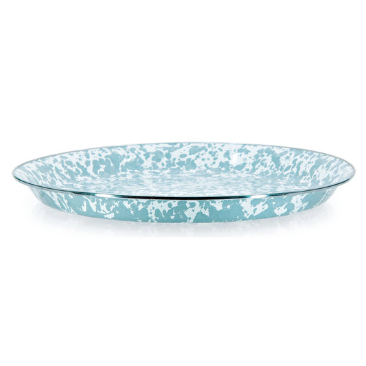 GL21 - Sea Glass Swirl Medium Tray - Golden Rabbit Enamelware