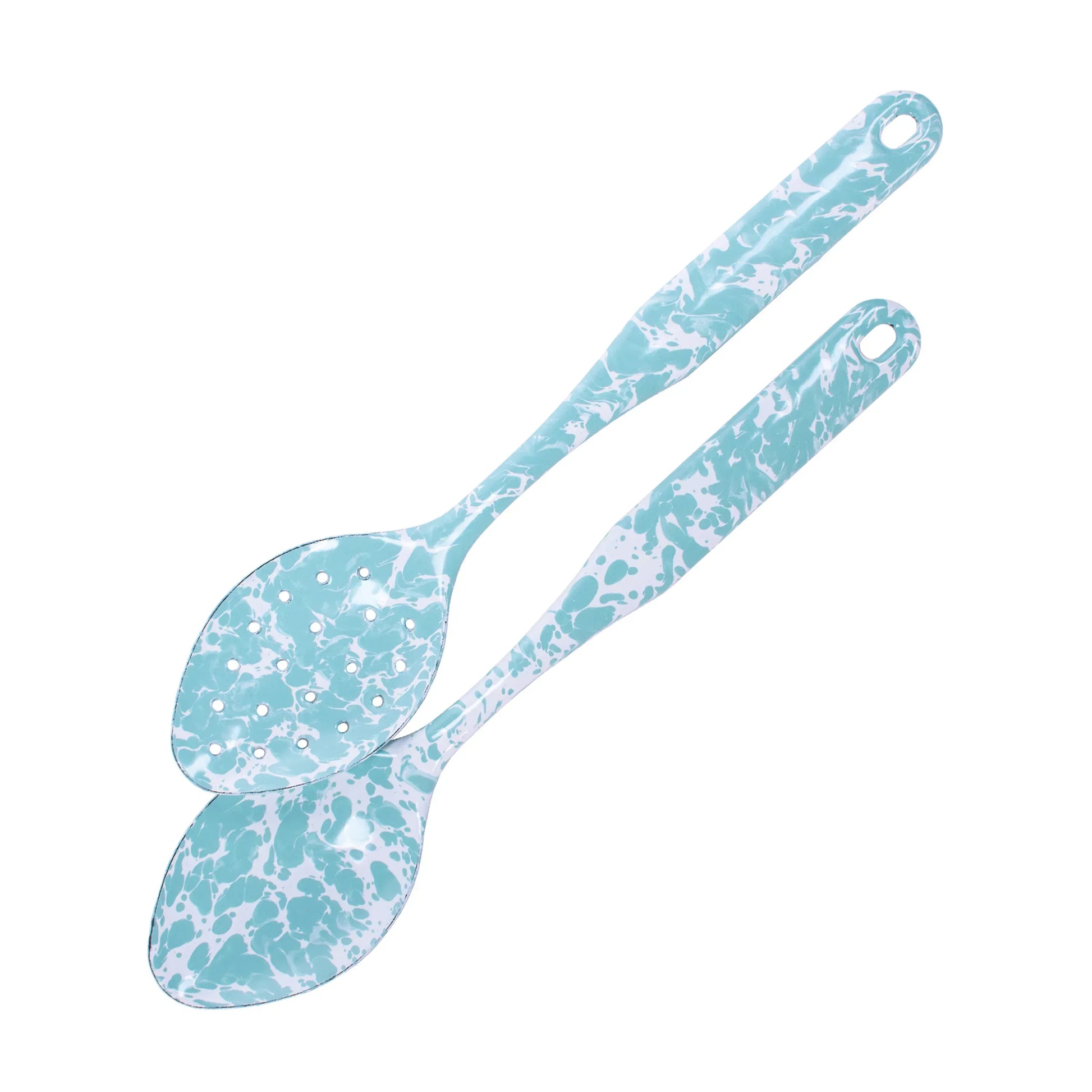 GL48 - Sea Glass Swirl Spoon Set - Golden Rabbit Enamelware