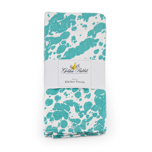 GL52 - Sea Glass Swirl Kitchen Towel Set - of 2 - Golden Rabbit Enamelware