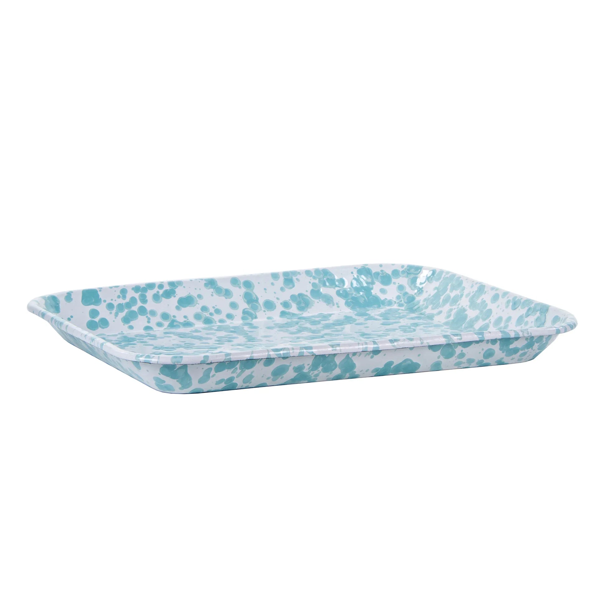 GL58S2 - Set of 2 Sea Glass Quarter Sheet Trays - Golden Rabbit Enamelware