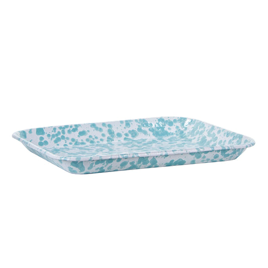 GL58S2 - Set of 2 Sea Glass Quarter Sheet Trays - Golden Rabbit Enamelware