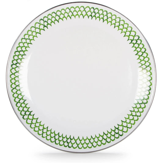 GS36S2 - Green Scallop Chargers - Set of 2 - Golden Rabbit Enamelware