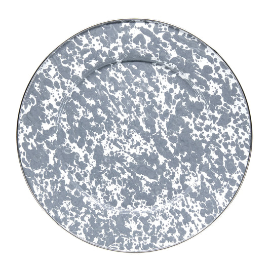 GY07S4 - Grey Swirl Dinner Plates - Set of 4 - Golden Rabbit Enamelware