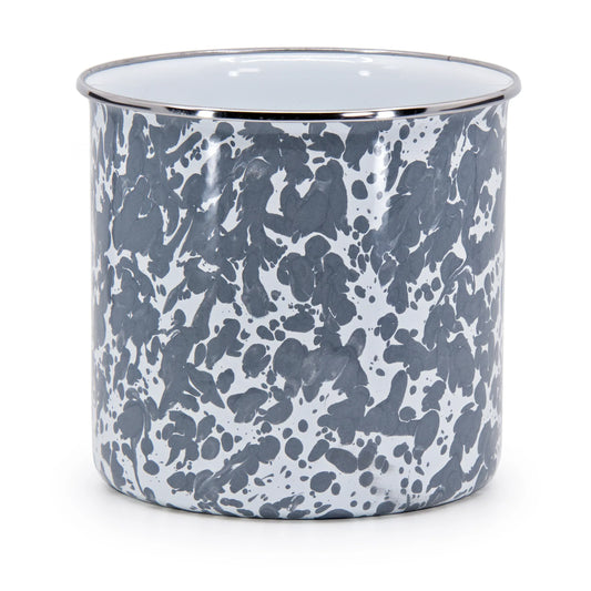 GY34 - Grey Swirl Utensil Holder - Golden Rabbit Enamelware