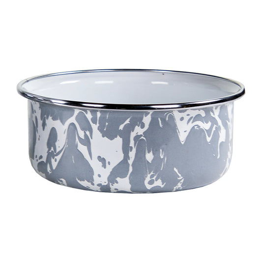 GY60S4 - Grey Swirl 14oz Soup Bowls - Set of 4 - Golden Rabbit Enamelware