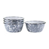 Grey Swirl Salad Bowls - Set of 4