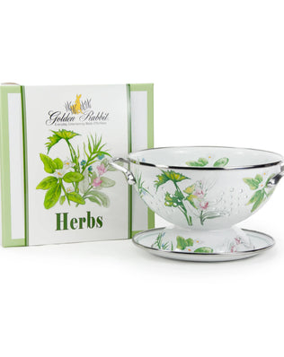 HB107 - Herbs Colander Set - Golden Rabbit Enamelware