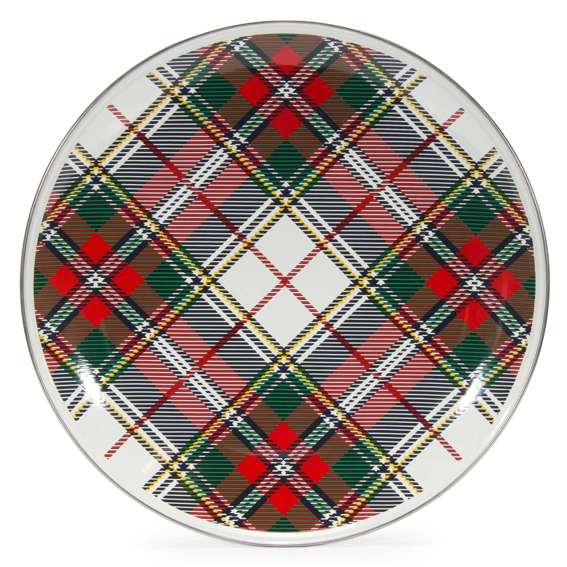 HP36S2 - Highland Plaid Chargers - Set of 2 - Golden Rabbit Enamelware