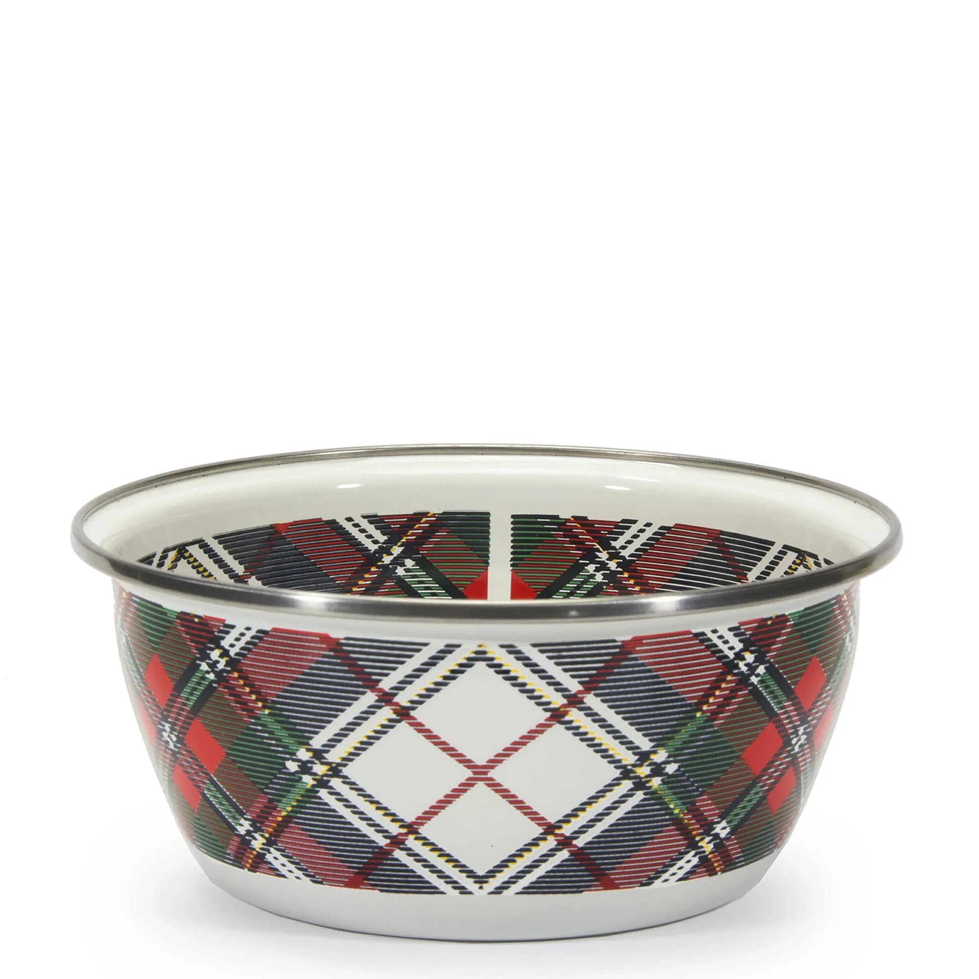 HP61S4 - Highland Plaid Salad Bowls - Set of 4 - Golden Rabbit Enamelware