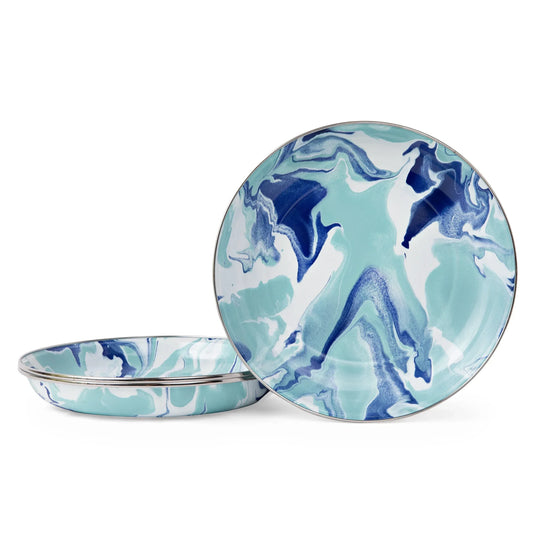 LG04S4 - Lagoon Pasta Plates - Set of 4 - Golden Rabbit Enamelware