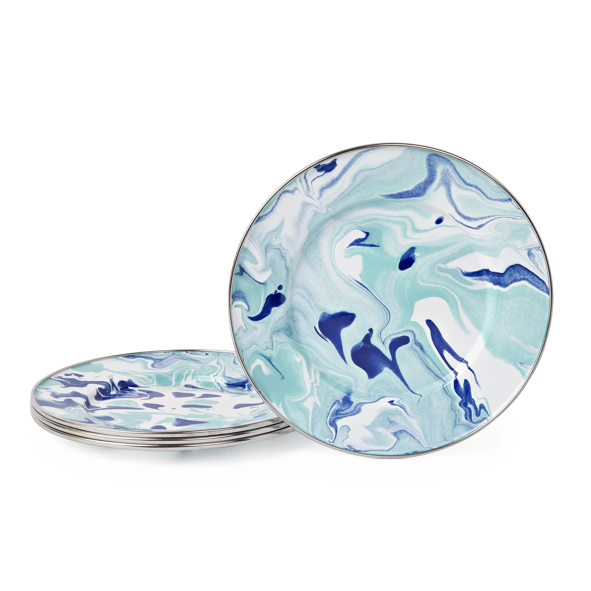 LG07S4 - Lagoon Dinner Plates - Set of 4 - Golden Rabbit Enamelware