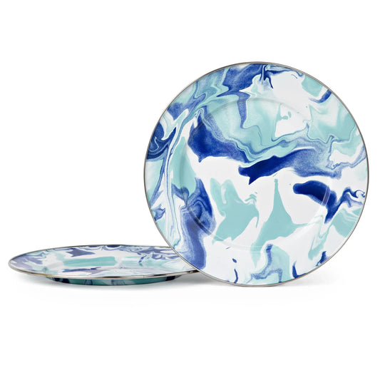 LG26S2 - Lagoon Chargers - Set of 2 - Golden Rabbit Enamelware