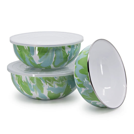 MM54 - Modern Monet Mixing Bowls - Golden Rabbit Enamelware