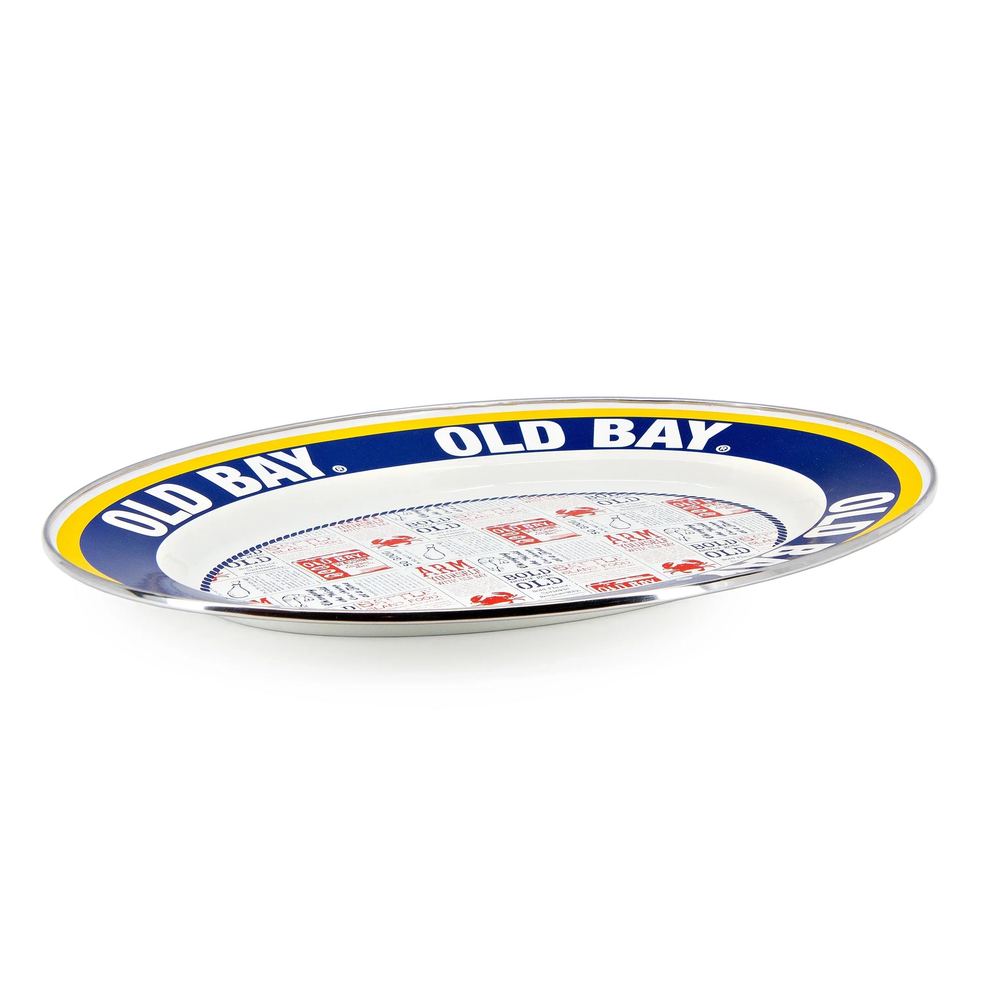 OB06 - Old Bay Oval Platter - Golden Rabbit Enamelware