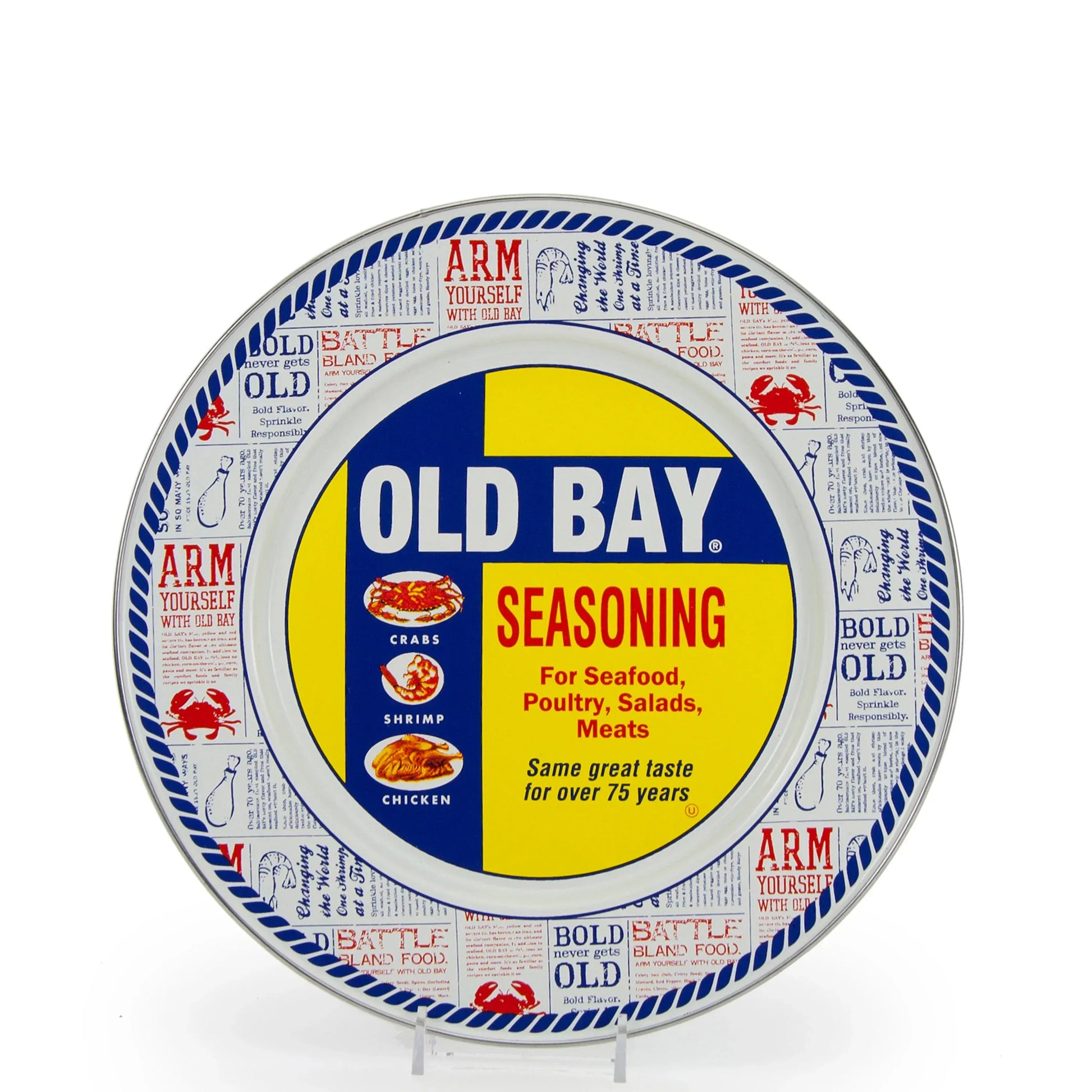 OB07S4 - Old Bay Dinner Plates - Set of 4 - Golden Rabbit Enamelware