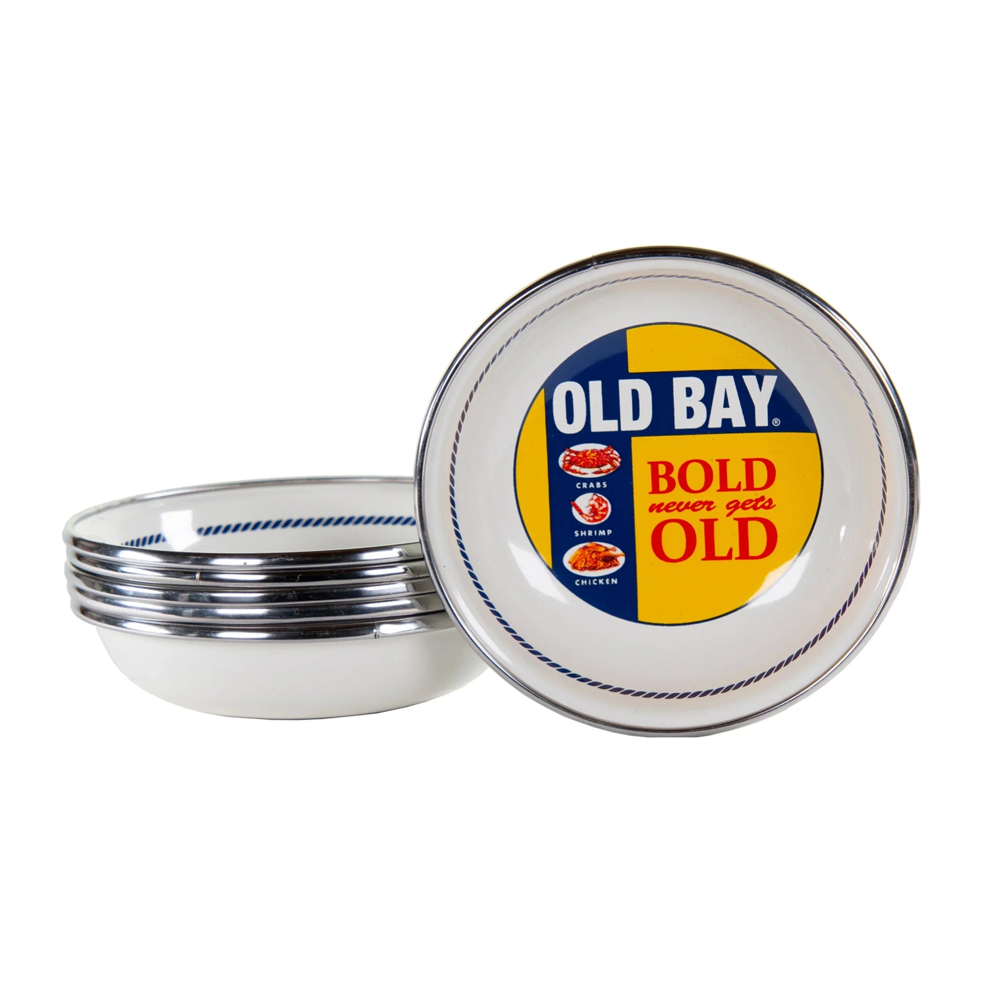 OB59S6 - Old Bay Tasting Dishes - Set of 6 - Golden Rabbit Enamelware