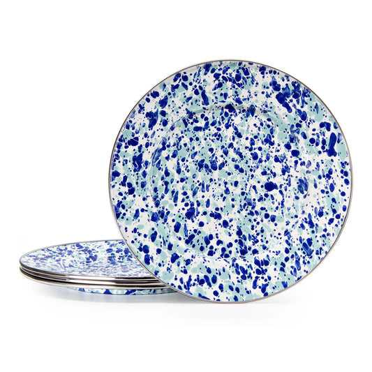 OC07S4 - Ocean Swirl Dinner Plates - Set of 4 - Golden Rabbit Enamelware
