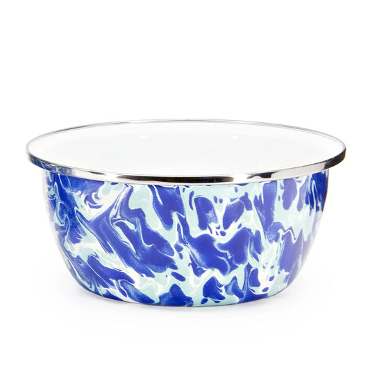 OC61S4 - Ocean Swirl Salad Bowls - Set of 4, Ocean - Golden Rabbit Enamelware