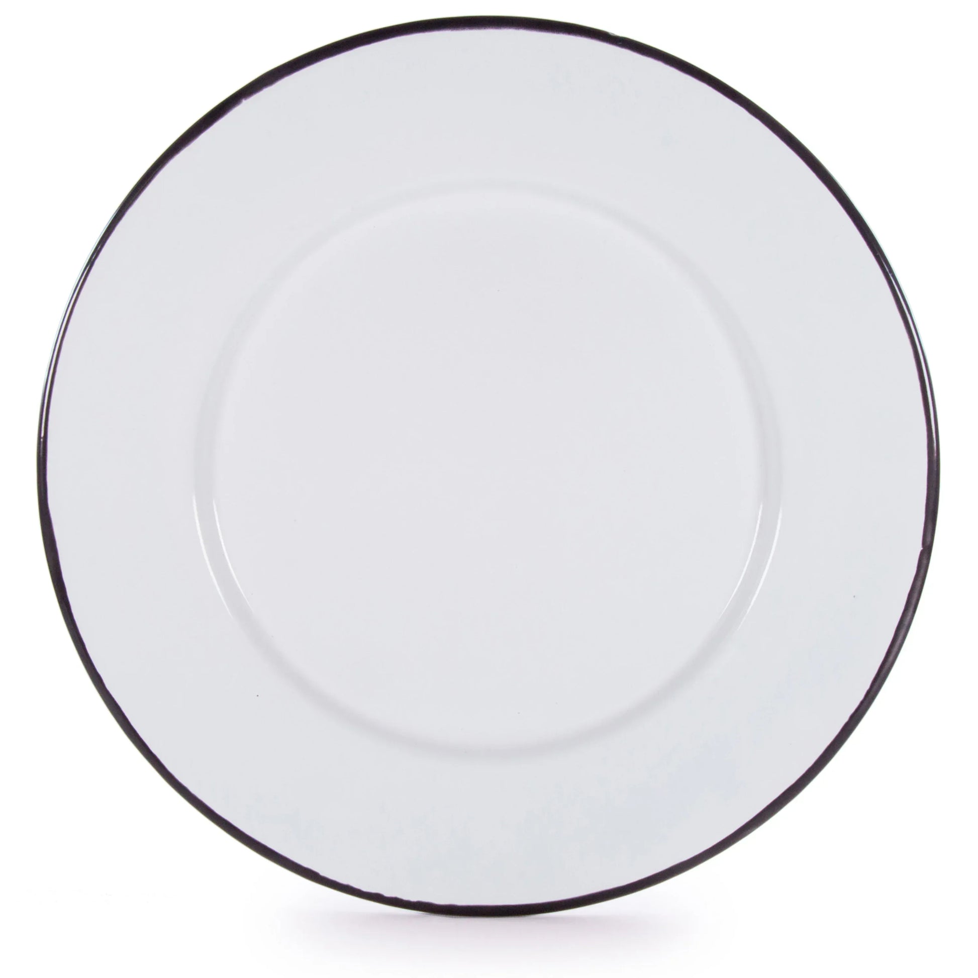 RBW91 - Black Rolled Rim Plates - Set of 4 - Golden Rabbit Enamelware
