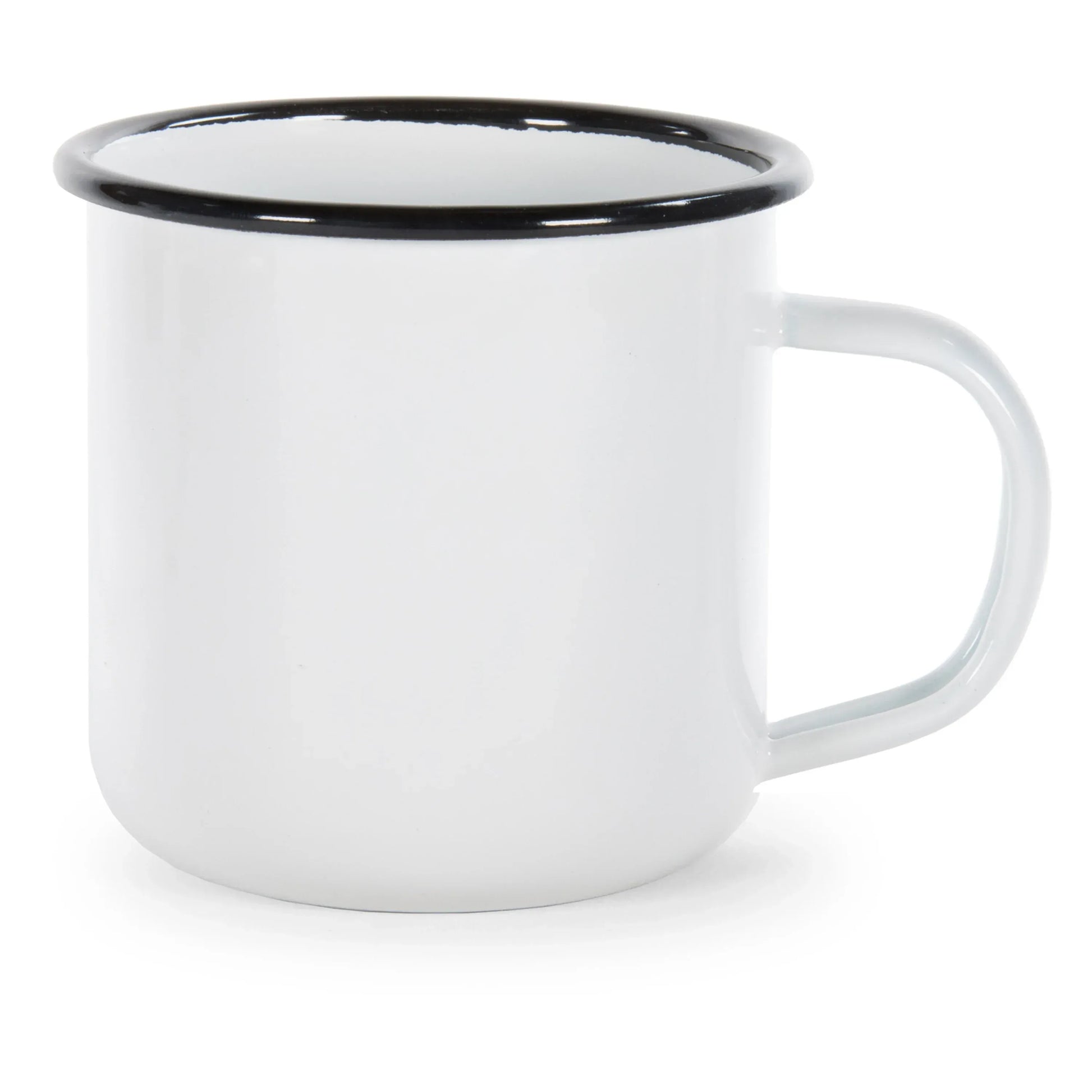 RBW92 - Black Rolled Rim Mugs - Set of 4 - Golden Rabbit Enamelware