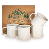 Cream Rolled Rim Mugs - Set of 4