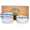 Cobalt Rolled Rim Bowls - Set of 4