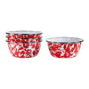 Red Swirl Salad Bowls - Set of 4