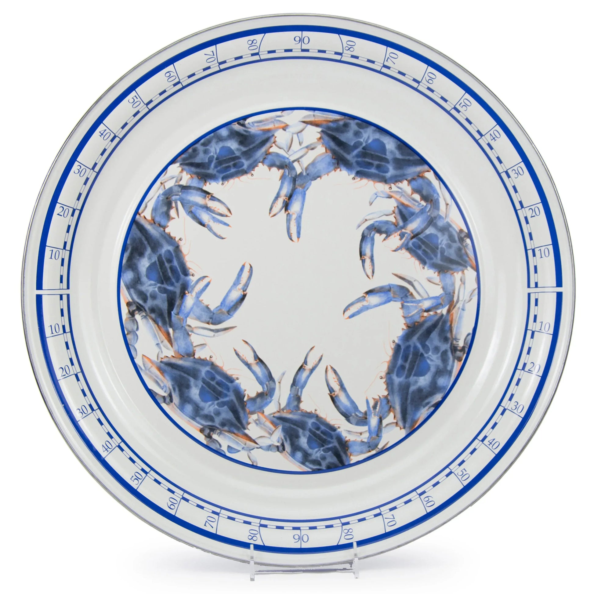 SE01 - Blue Crab Large Tray - Golden Rabbit Enamelware