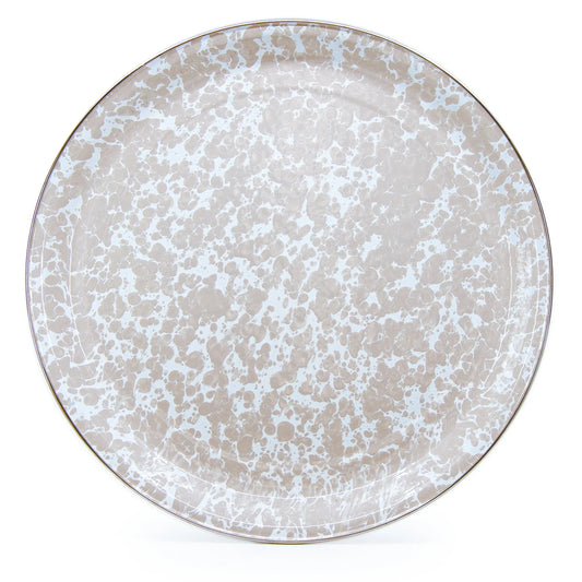 TP01 - Taupe Swirl Large Tray - Golden Rabbit Enamelware