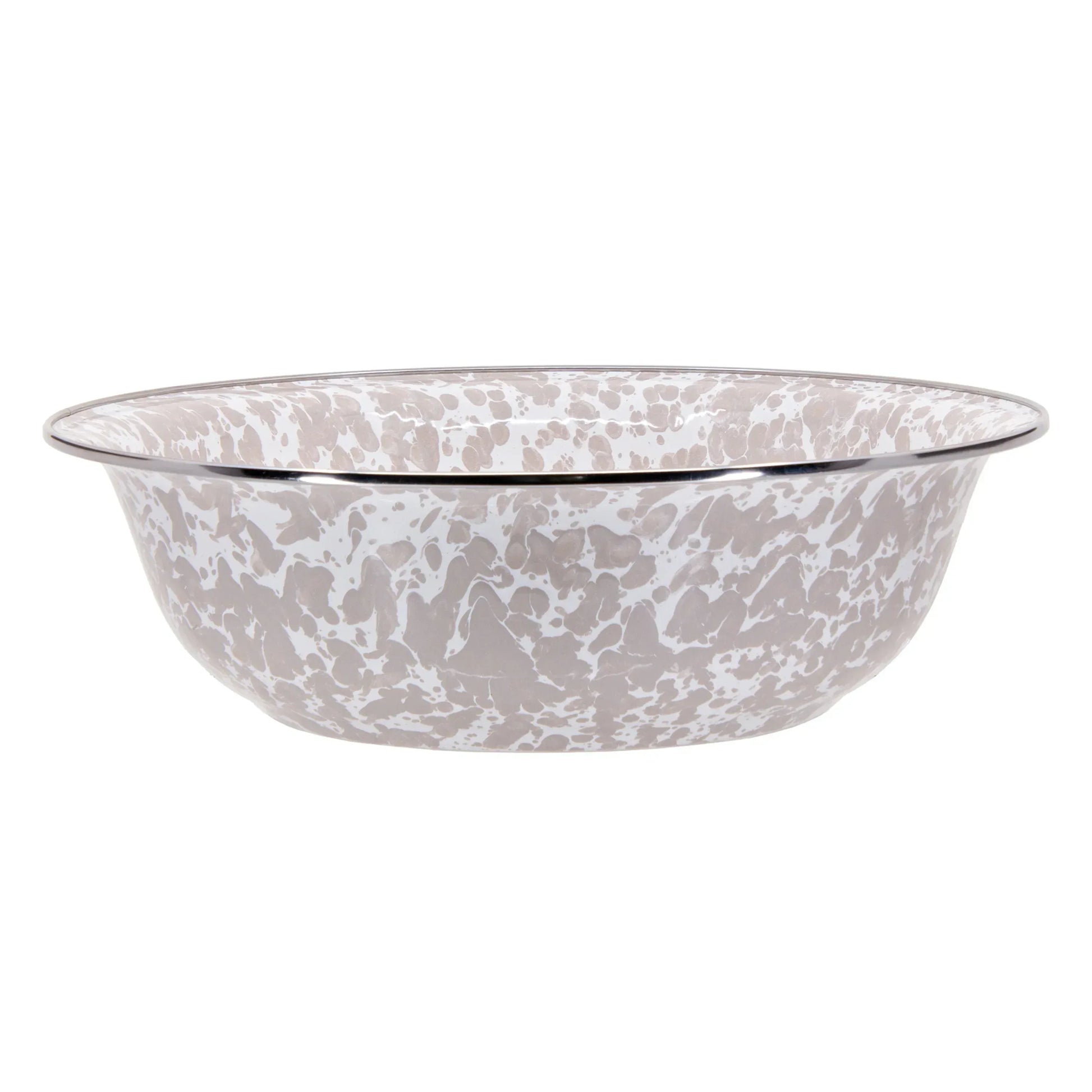 TP03 - Taupe Swirl Serving Bowl - Golden Rabbit Enamelware