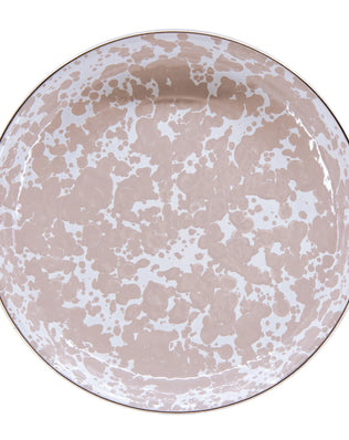 TP04S4 - Taupe Swirl Pasta Plates - Set of 4 - Golden Rabbit Enamelware