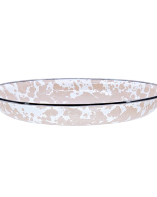 TP04S4 - Taupe Swirl Pasta Plates - Set of 4 - Golden Rabbit Enamelware