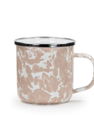 TP05S4 - Taupe Swirl 12 oz Mugs - Set of 4 - Golden Rabbit Enamelware