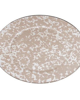 TP06 - Taupe Swirl Oval Platter - Golden Rabbit Enamelware