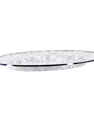 TP06 - Taupe Swirl Oval Platter - Golden Rabbit Enamelware