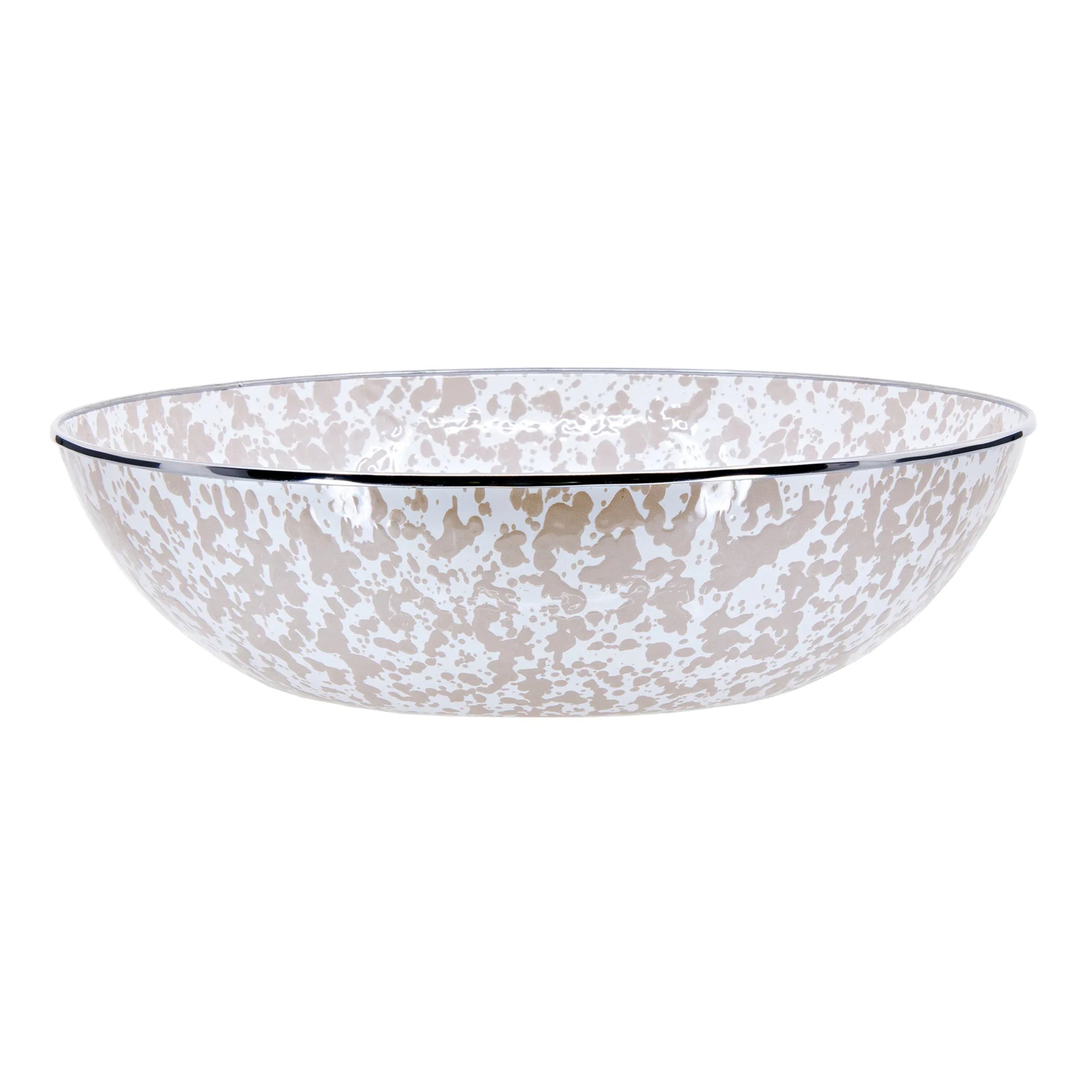 TP18 - Taupe Swirl Catering Bowl - Golden Rabbit Enamelware