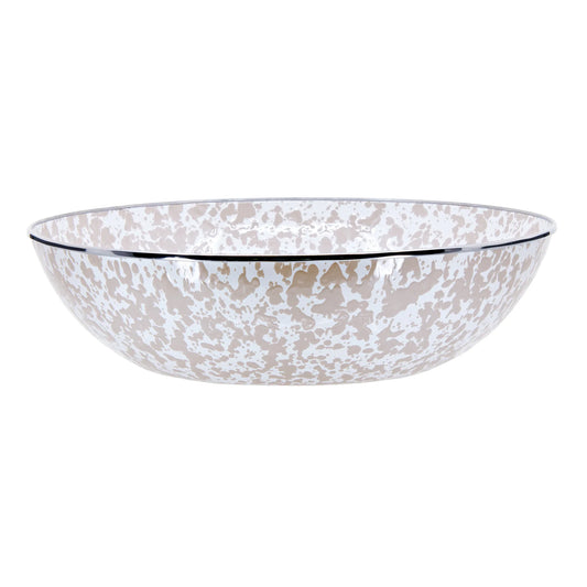 TP18 - Taupe Swirl Catering Bowl - Golden Rabbit Enamelware