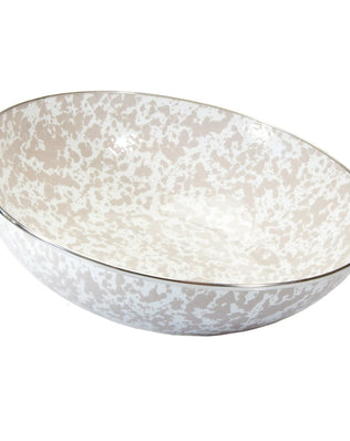TP18 - Taupe Swirl Catering Bowl - Golden Rabbit Enamelware