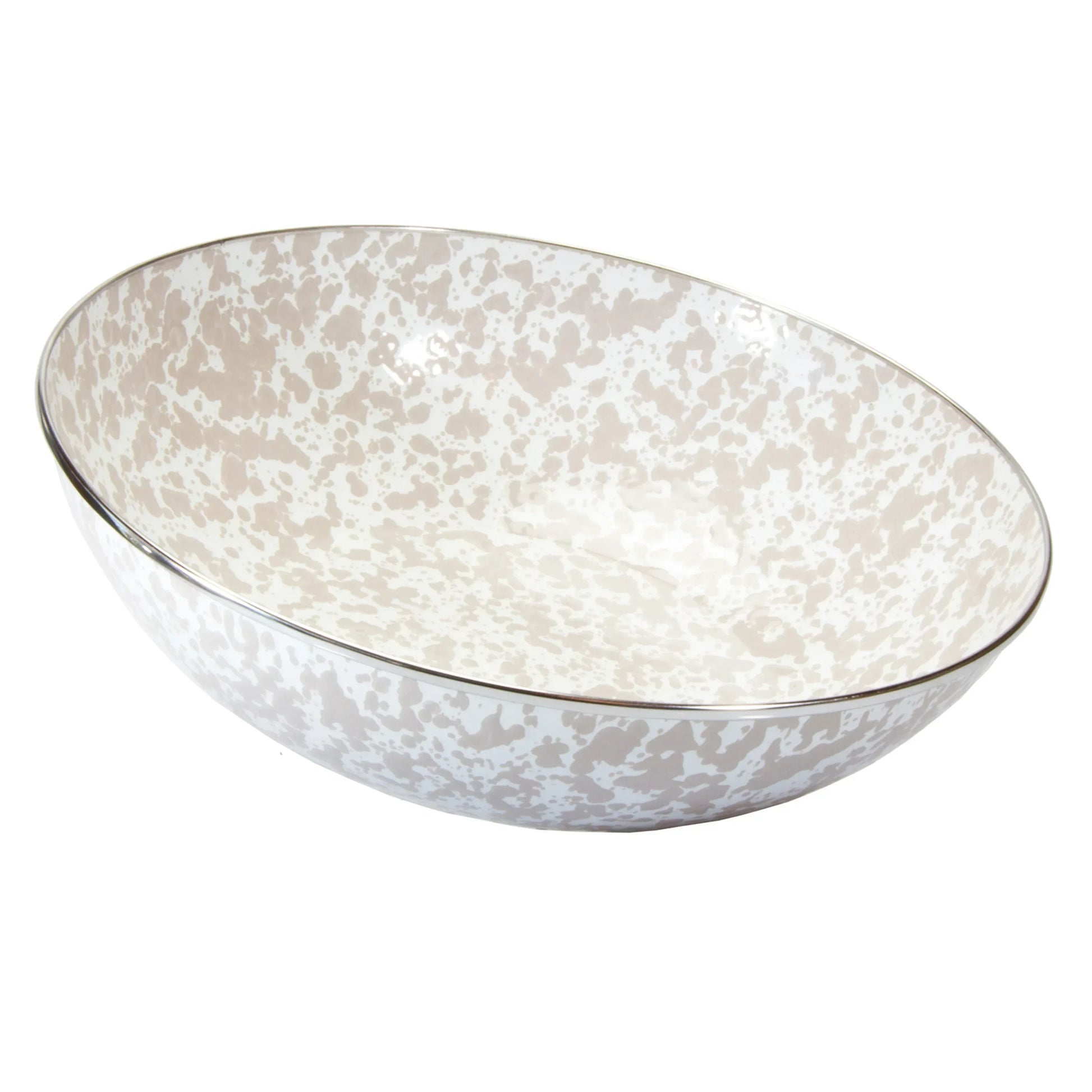 TP18 - Taupe Swirl Catering Bowl - Golden Rabbit Enamelware