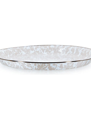 TP21 - Taupe Swirl Medium Tray - Golden Rabbit Enamelware