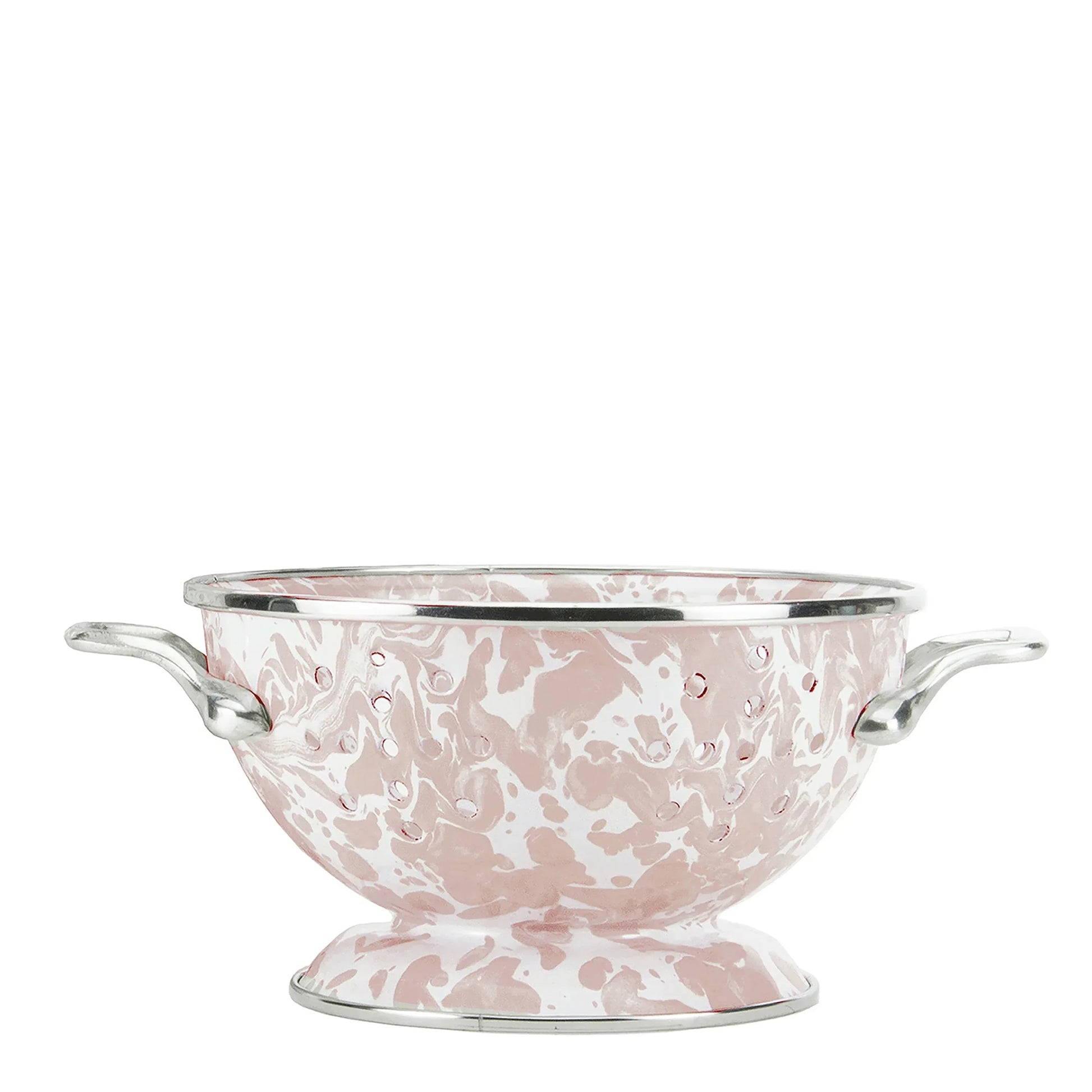 TP24 - Taupe Swirl Petite Colander - Golden Rabbit Enamelware