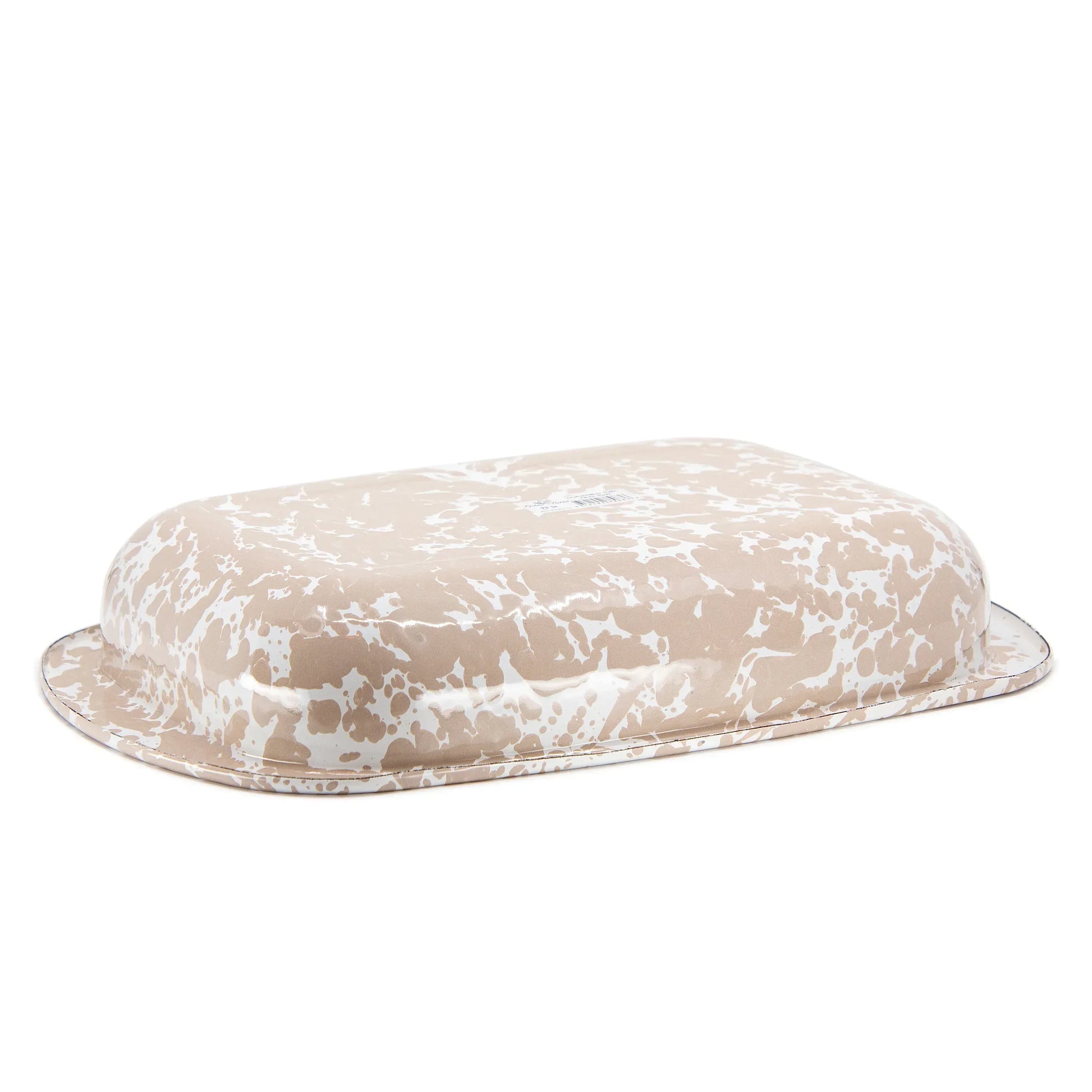 TP78 - Taupe Swirl Baking Pan - Golden Rabbit Enamelware