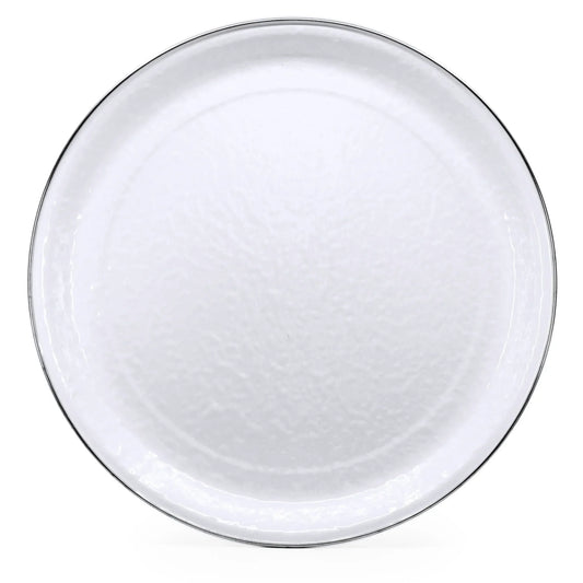 WW70 - Solid White Tray with Steel Table Base - Golden Rabbit Enamelware