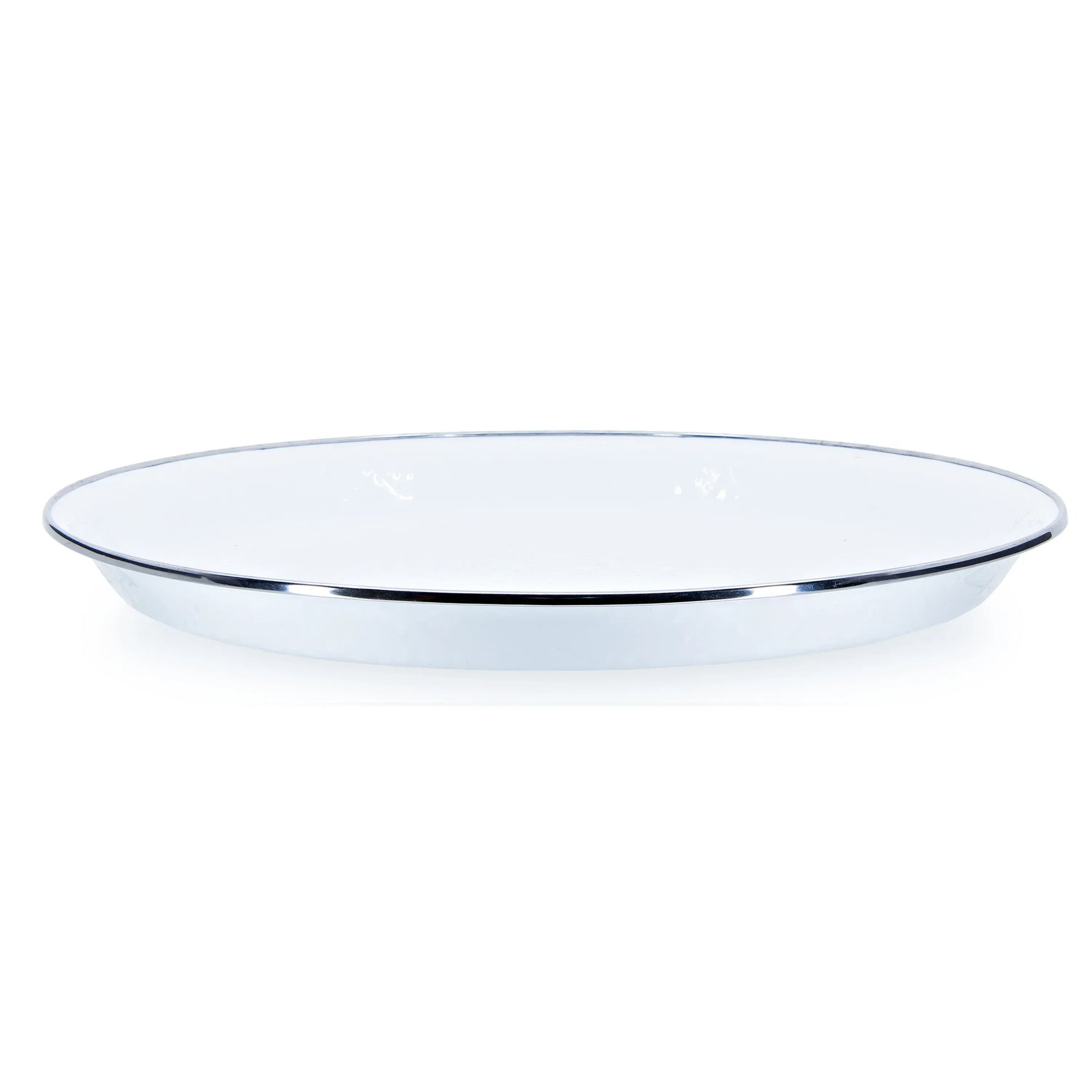 WW08 - White Solid Small Tray - Golden Rabbit Enamelware
