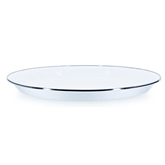 WW08 - White Solid Small Tray - Golden Rabbit Enamelware