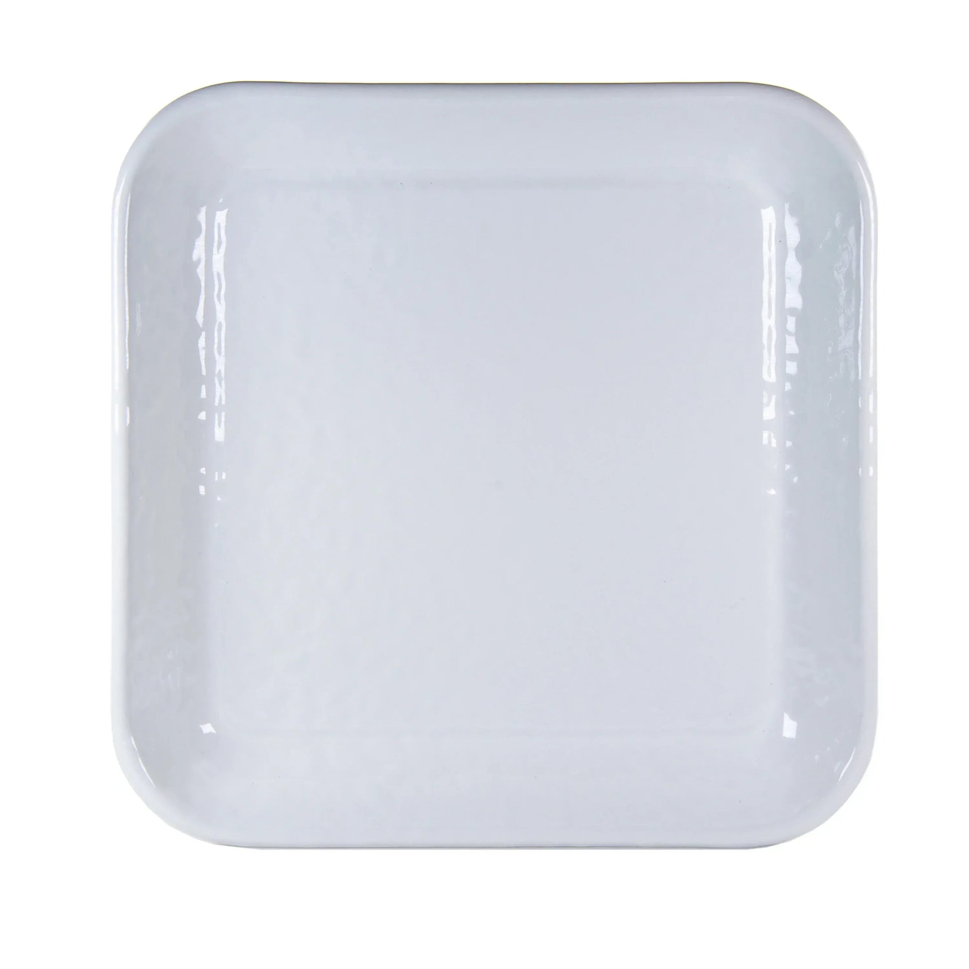 WW09S2 - White Solid Square Trays - Set of 2 - Golden Rabbit Enamelware