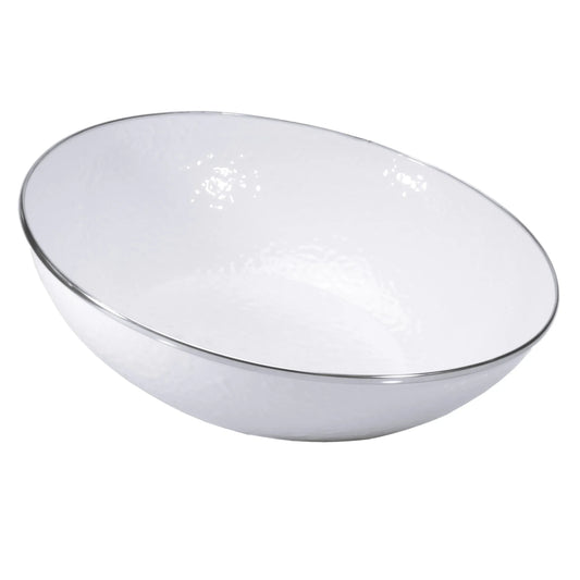 WW18 - Solid Catering Bowl, White - Golden Rabbit Enamelware