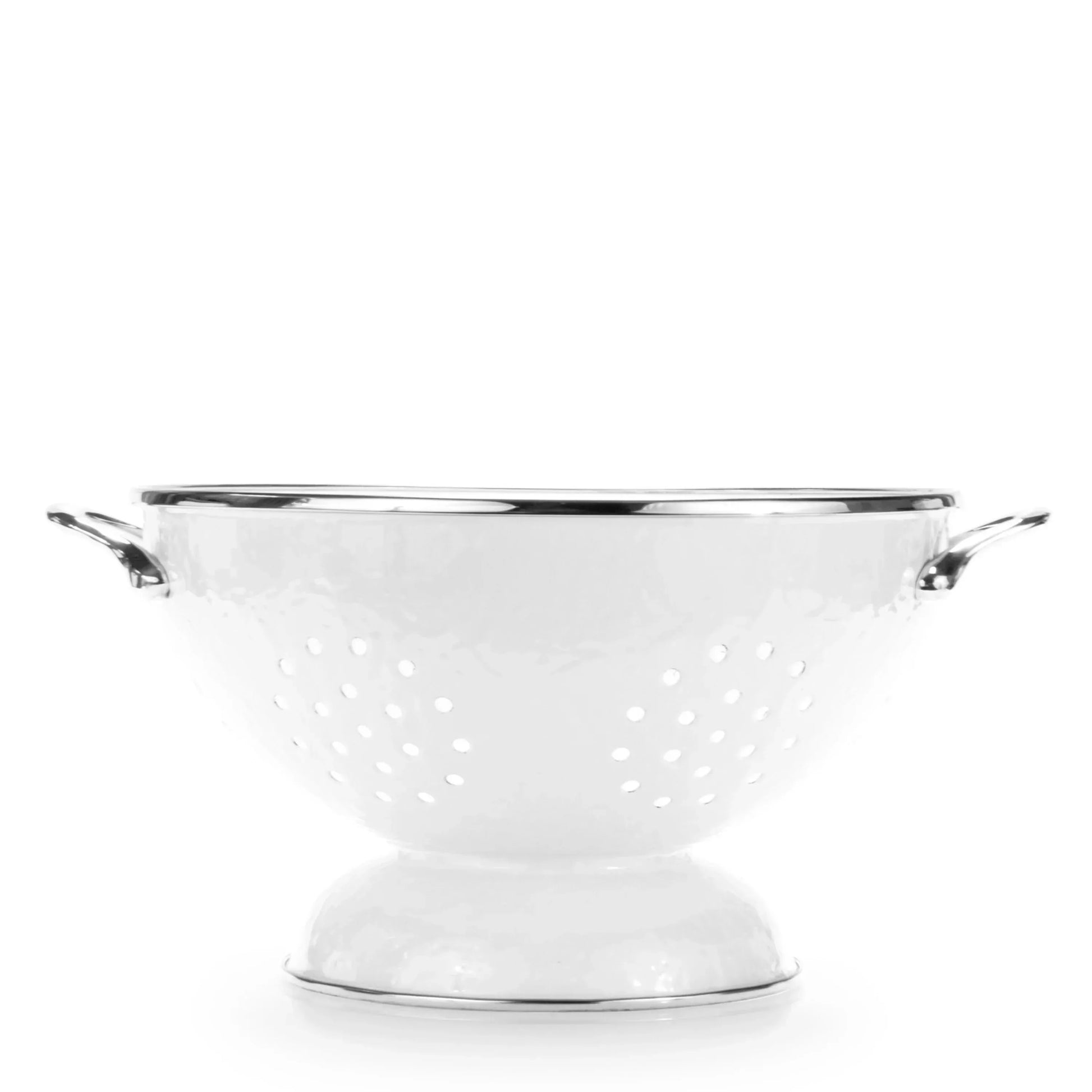 WW25 - Solid Large Colander, White - Golden Rabbit Enamelware