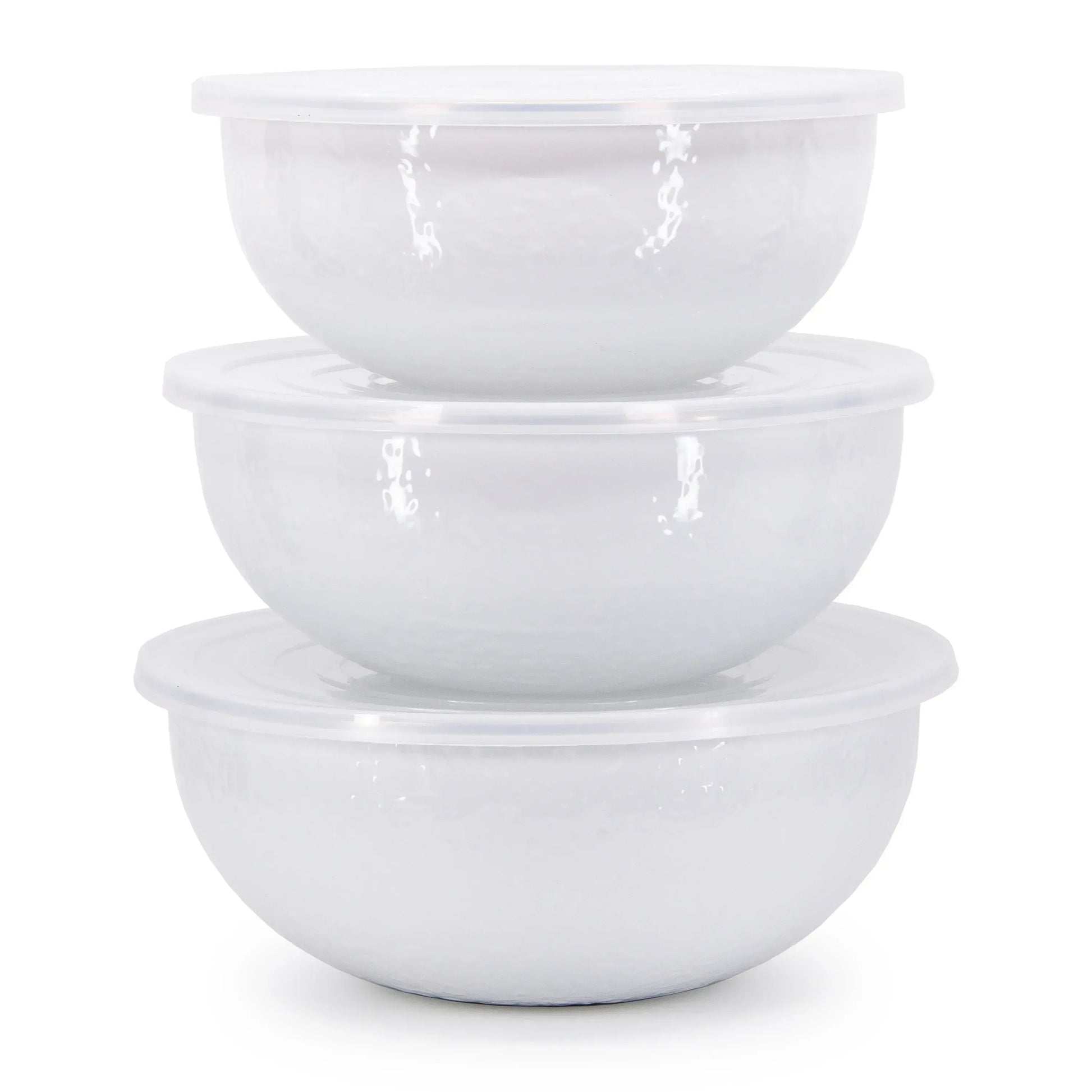 WW54 - White Solid Mixing Bowls - Golden Rabbit Enamelware